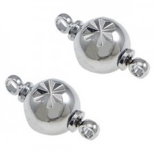 Metalen schroefsluiting met oogjes 15x7mm Antiek zilver